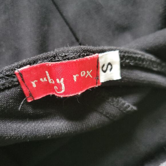 Vintage Y2K Ruby Rox S Dress Black White Halter Midi Contrast HiLow Minimalist - Picture 5 of 6